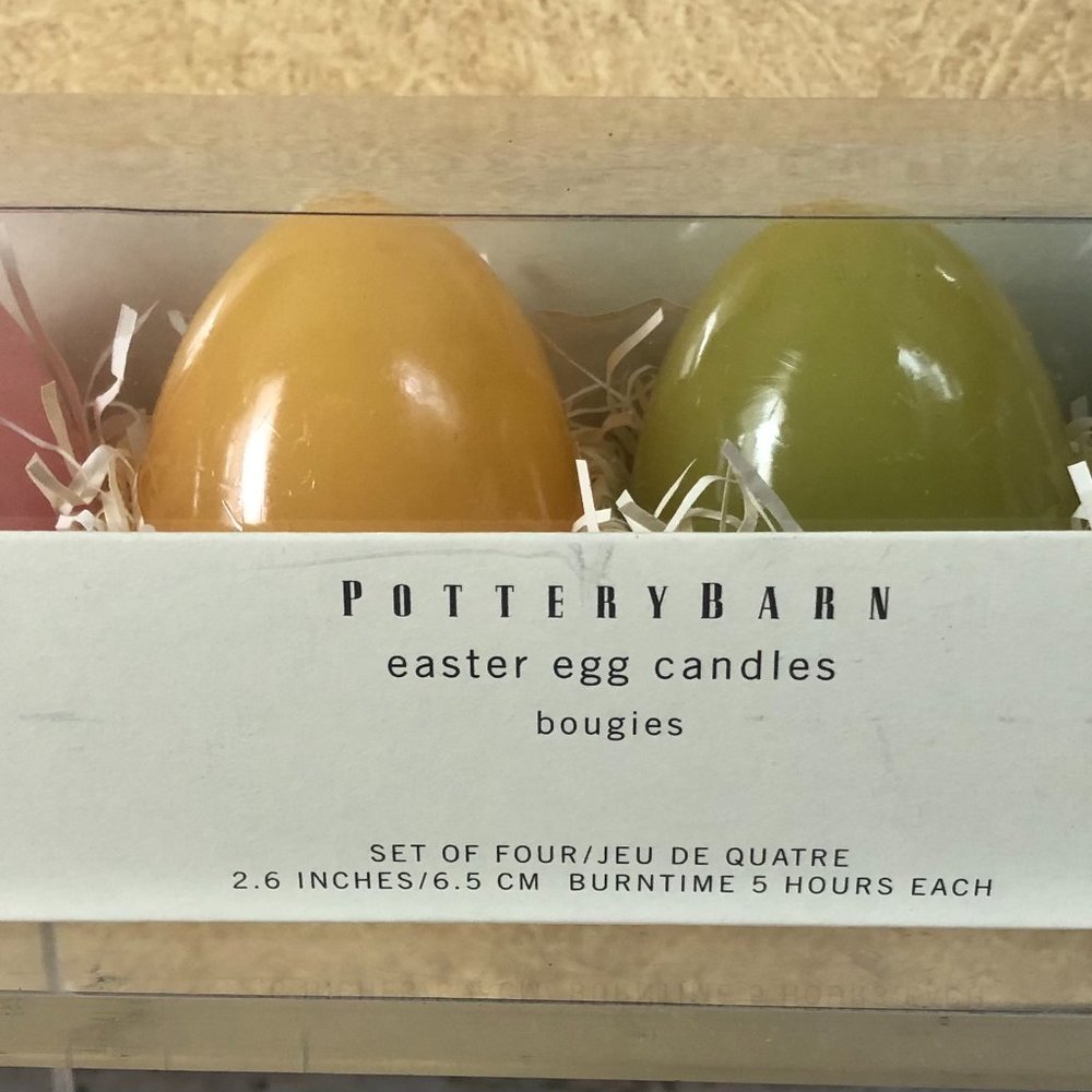 Pottery Barn Multi Color Easter Egg Candles  Set of 4 -New in Box 1.8” NWT - Picture 4 of 8